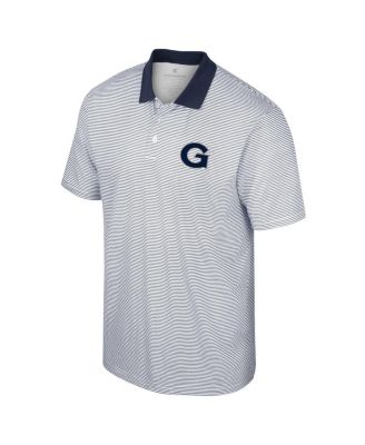Men's White Georgetown Hoyas Print Stripe Polo Shirt