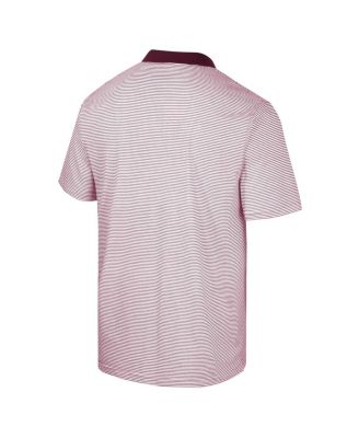 Men's White, Maroon Minnesota Golden Gophers Print Stripe Polo Shirt