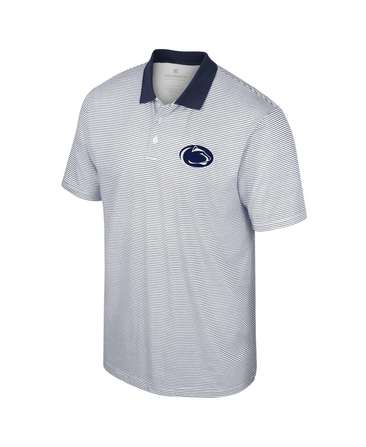 Shop Colosseum Men's  White Penn State Nittany Lions Print Stripe Polo Shirt