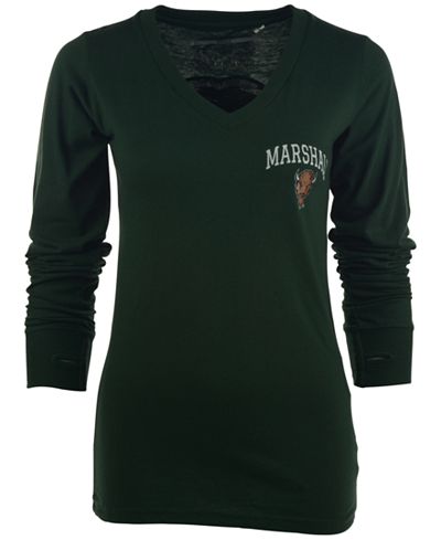 Royce Apparel Inc Women's Long-Sleeve Marshall Thundering Herd V-Neck T-Shirt