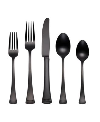 Portola Satin Black 20 Piece Flatware Set