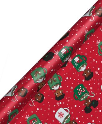 Holiday Kids in Mugs Foil Giftwrap
