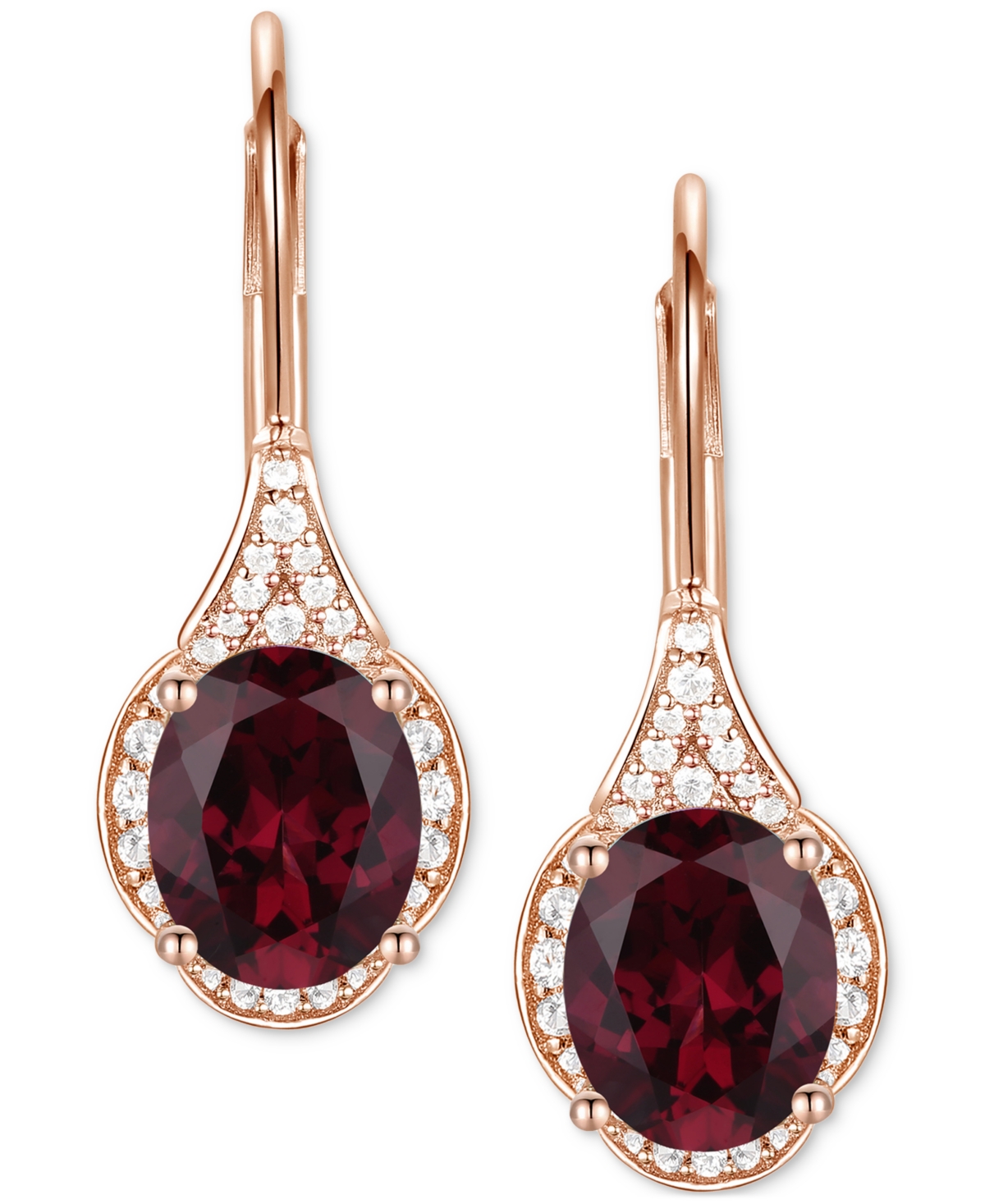 Amethyst (2 ct. t.w.) & Lab-Grown White Sapphire (1/5 ct. t.w.) Drop Earrings in 14k Gold-Plated Sterling Silver (Also in Additional Gemstones) - Garn