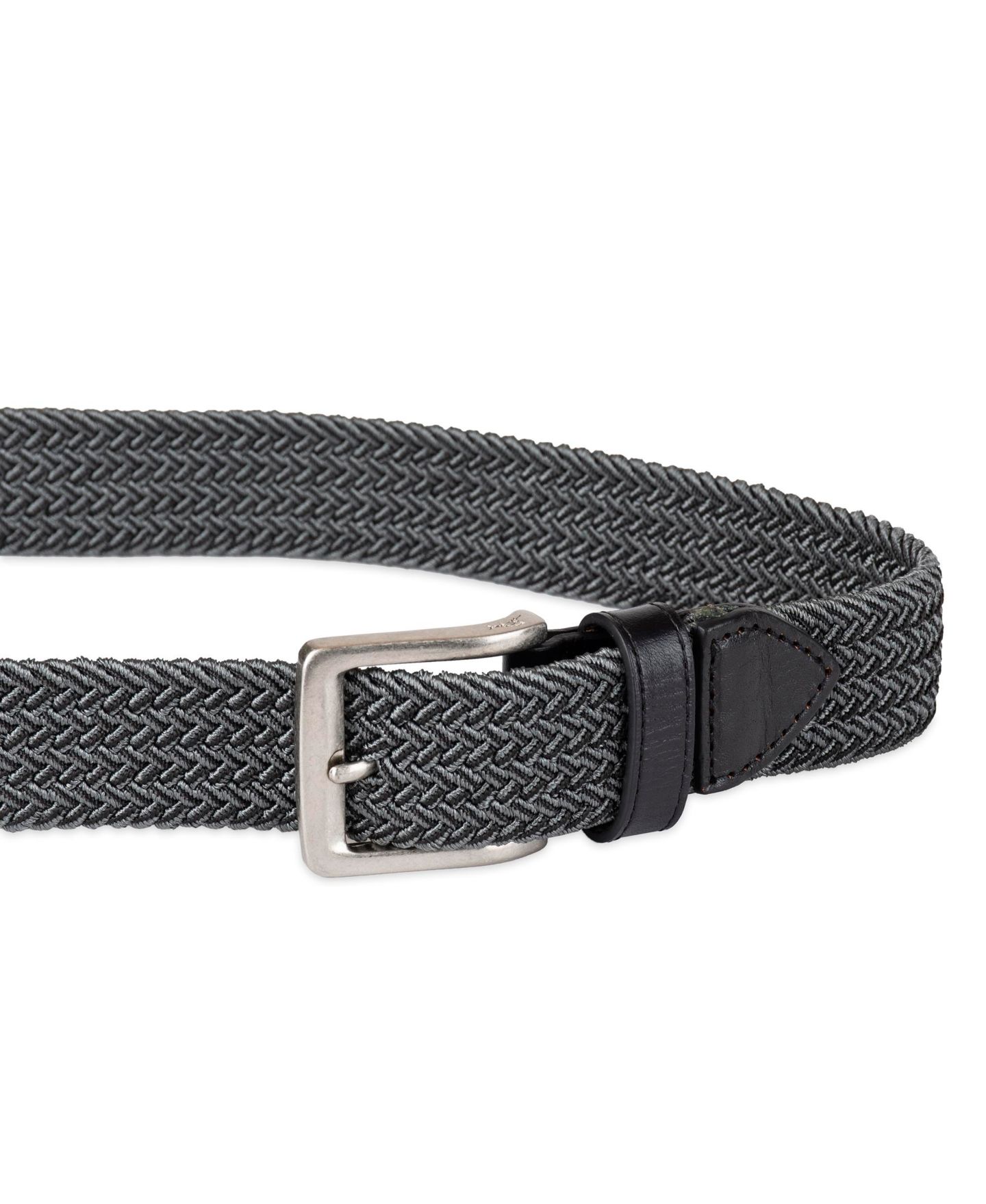 Мужской ремень Tommy Bahama Two-Tone Stretch Braided Web Belt, цвет: Чёрный — фото 3