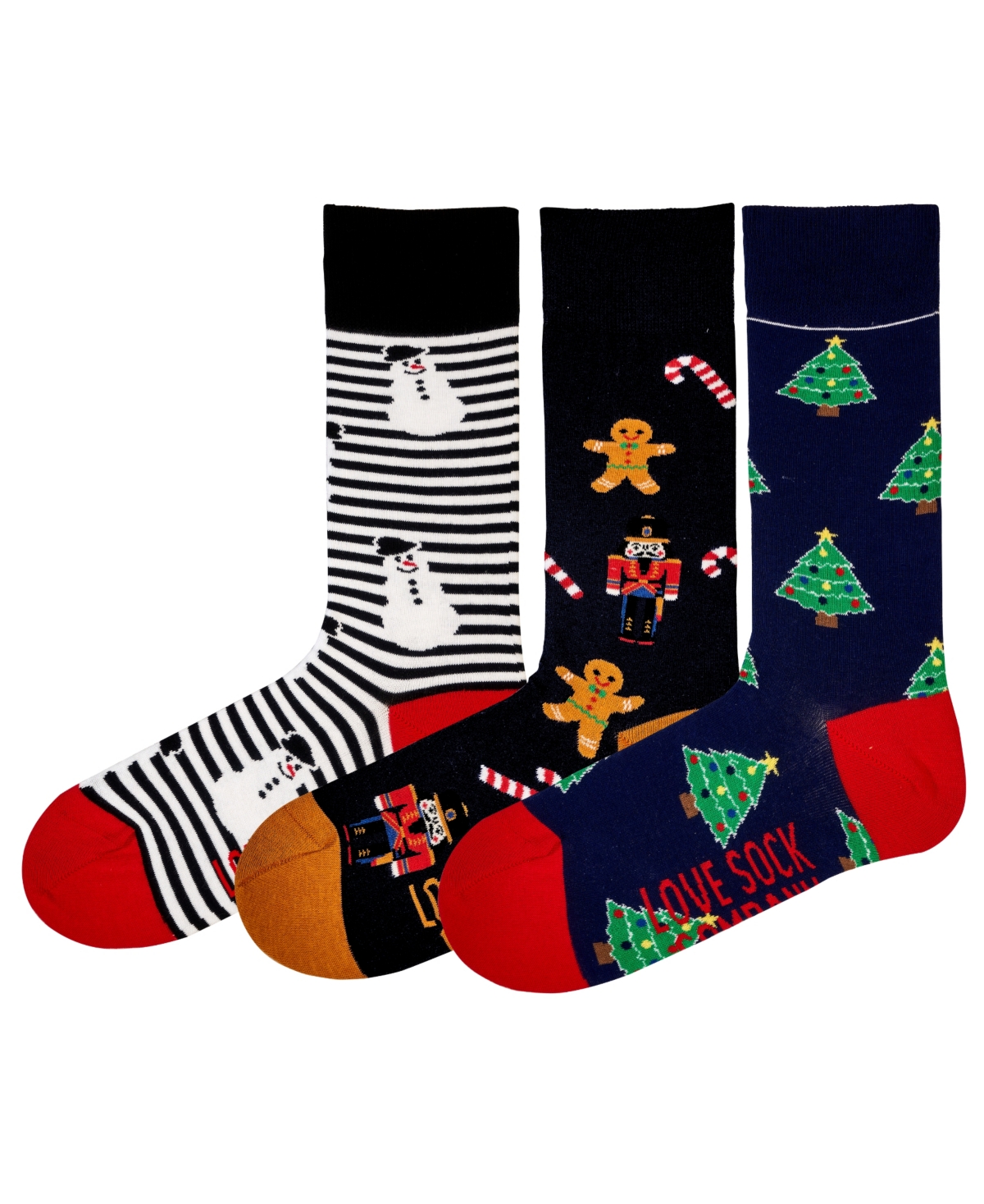 Men's Christmas Novelty Luxury Unisex Crew Socks Bundle Fun Colorful Socks, Pack of 3 - Multi Color