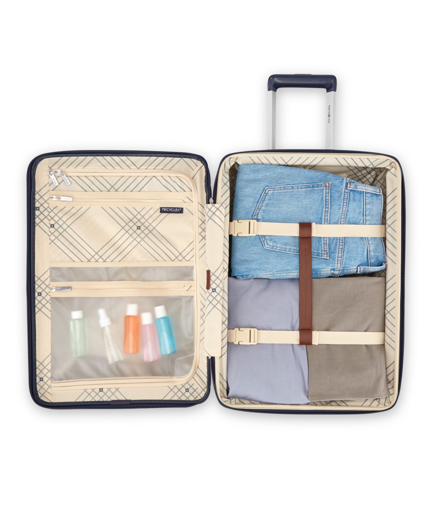 Чемоданы Samsonite Virtuosa Expandable Carry On, цвет: Тёмно-синий — фото 4