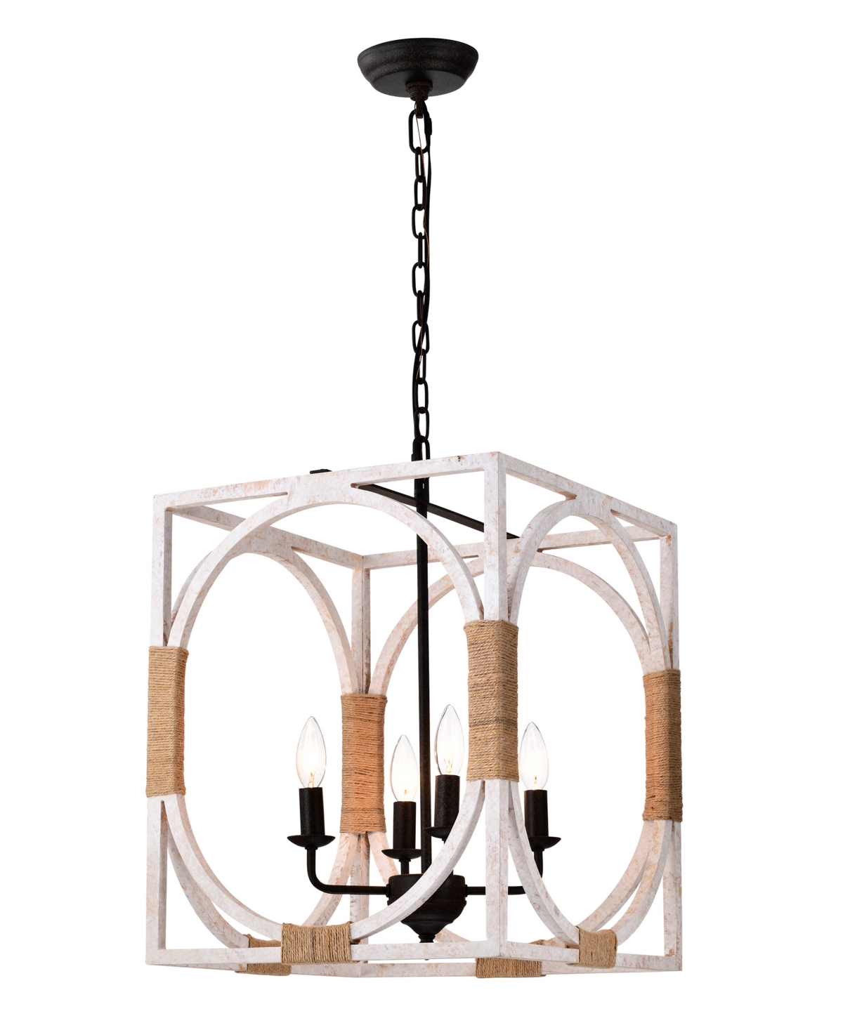 Home Accessories Regulus 14" 4-light Indoor Chandelier With Light Kit In Weathered White