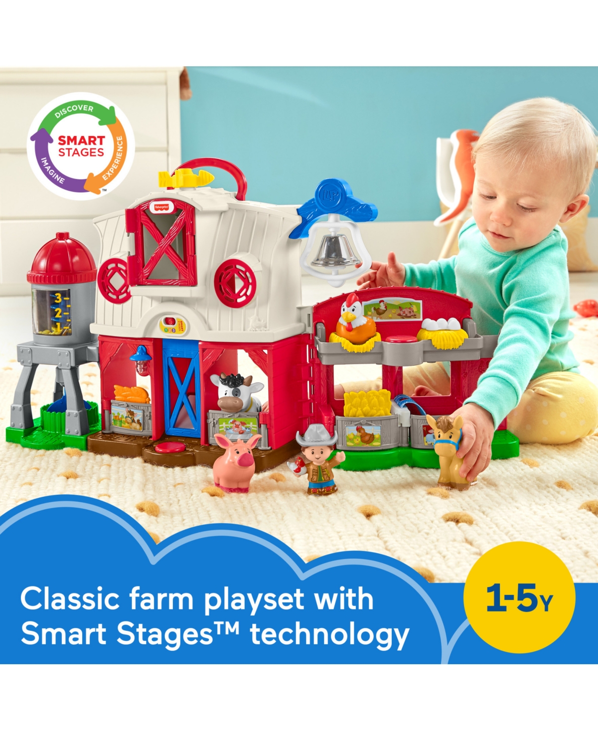 Shop Fisher Price Fisher-price Little People Caring For Animals Farm, Action Playset In Multi