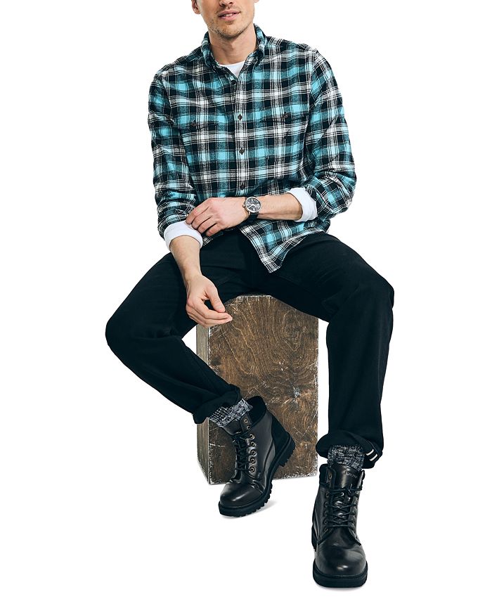 Nautica Men's Double Pocket Plaid Flannel Shirts Macy's