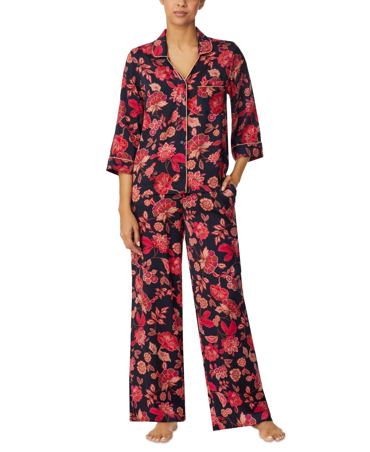 Sanctuary Women's 2-Pc. Satin Wide-Leg Pajamas Set - Almond