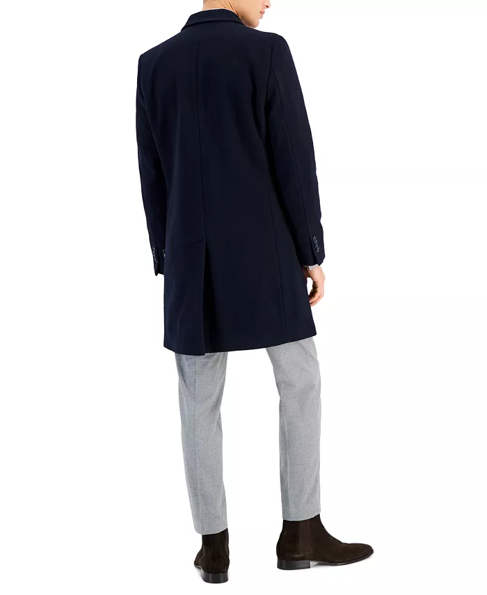 Men's Barge Classic Fit Wool/Cashmere Blend Solid Overcoat - thumbnail 6