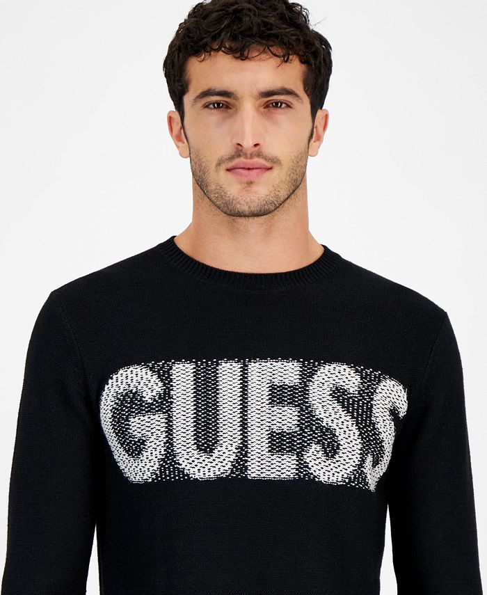 GUESS Men's Amyas Crewneck Long Sleeve Logo Sweater - Macy's