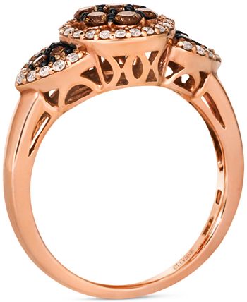 Le Vian Chocolate Diamond & Nude Diamond Halo Cluster Ring (5/8 ct. t.w