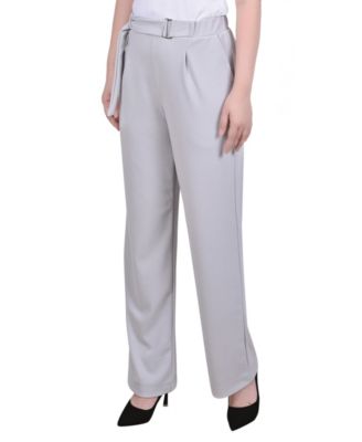 Petite Belted Scuba Crepe Pants