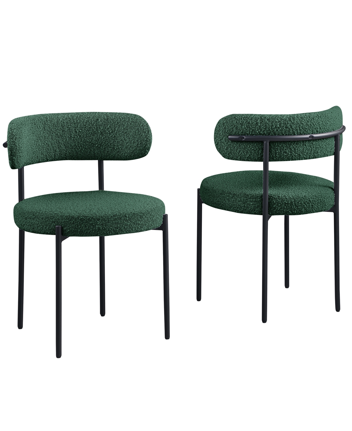 Best Master Furniture Drexel 30" Boucle Fabric Dining Chairs, Set Of 2 In Green