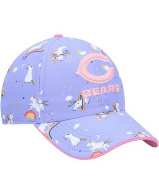 Girls Preschool Purple Chicago Bears Unicorn Clean Up Adjustable Hat
