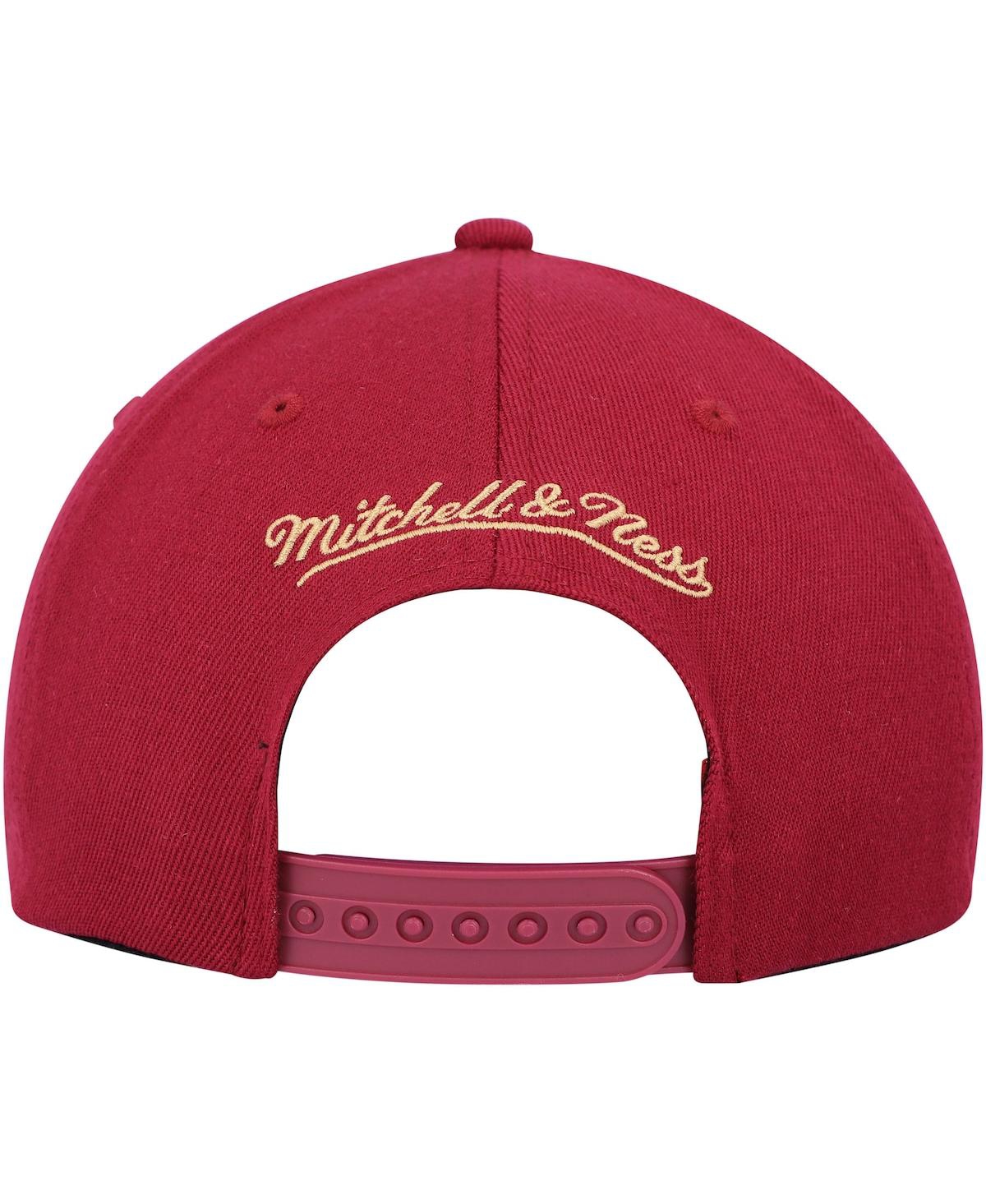 Shop Mitchell & Ness Men's  Wine, Gold Cleveland Cavaliers Mvp Team Two-tone 2.0 Stretch-snapback Hat In Wine,gold
