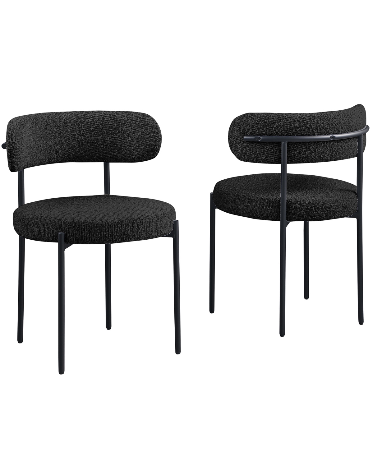 Best Master Furniture Drexel 30" Boucle Fabric Dining Chairs, Set Of 2 In Black