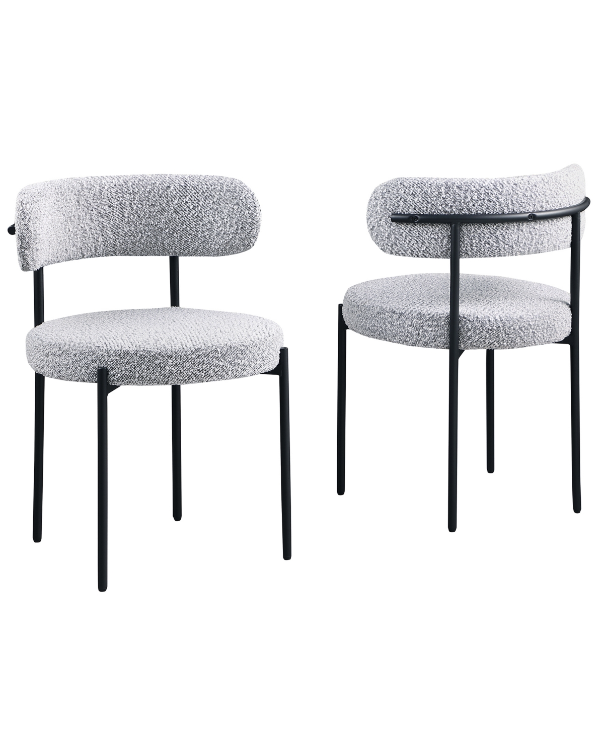 Best Master Furniture Drexel 30" Boucle Fabric Dining Chairs, Set Of 2 In Gray