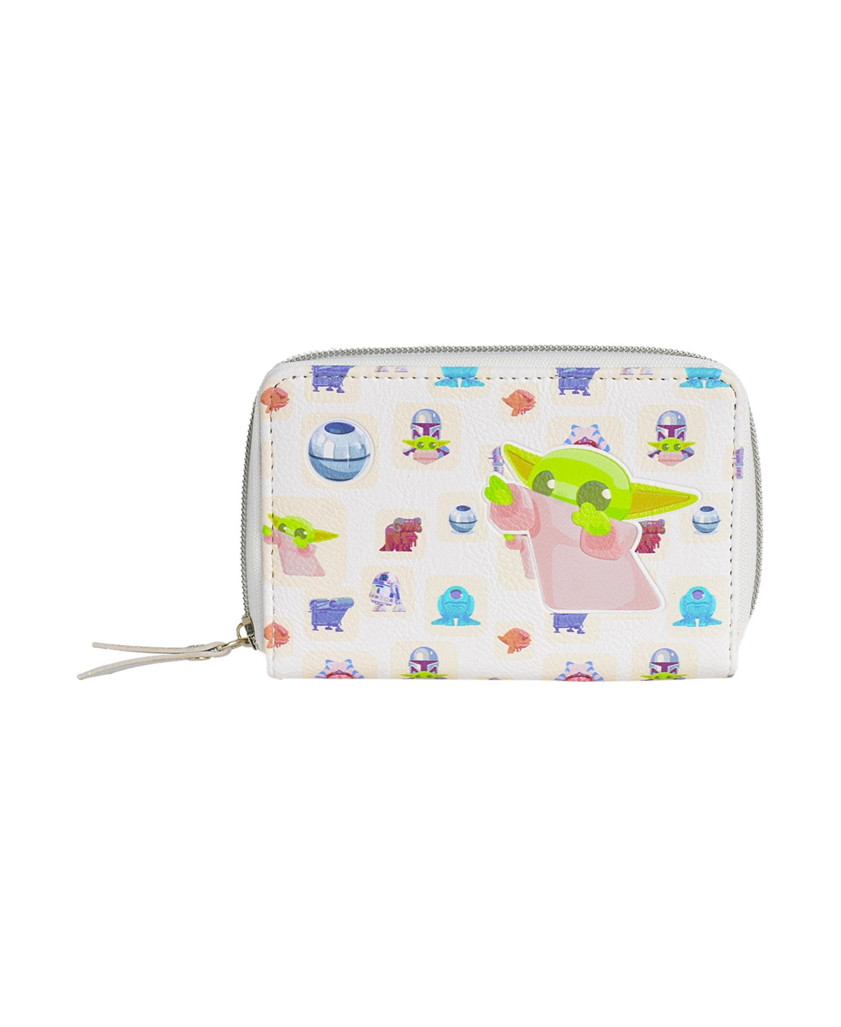 Star Wars Grogu Handle Ball Zip Around Wallet In White