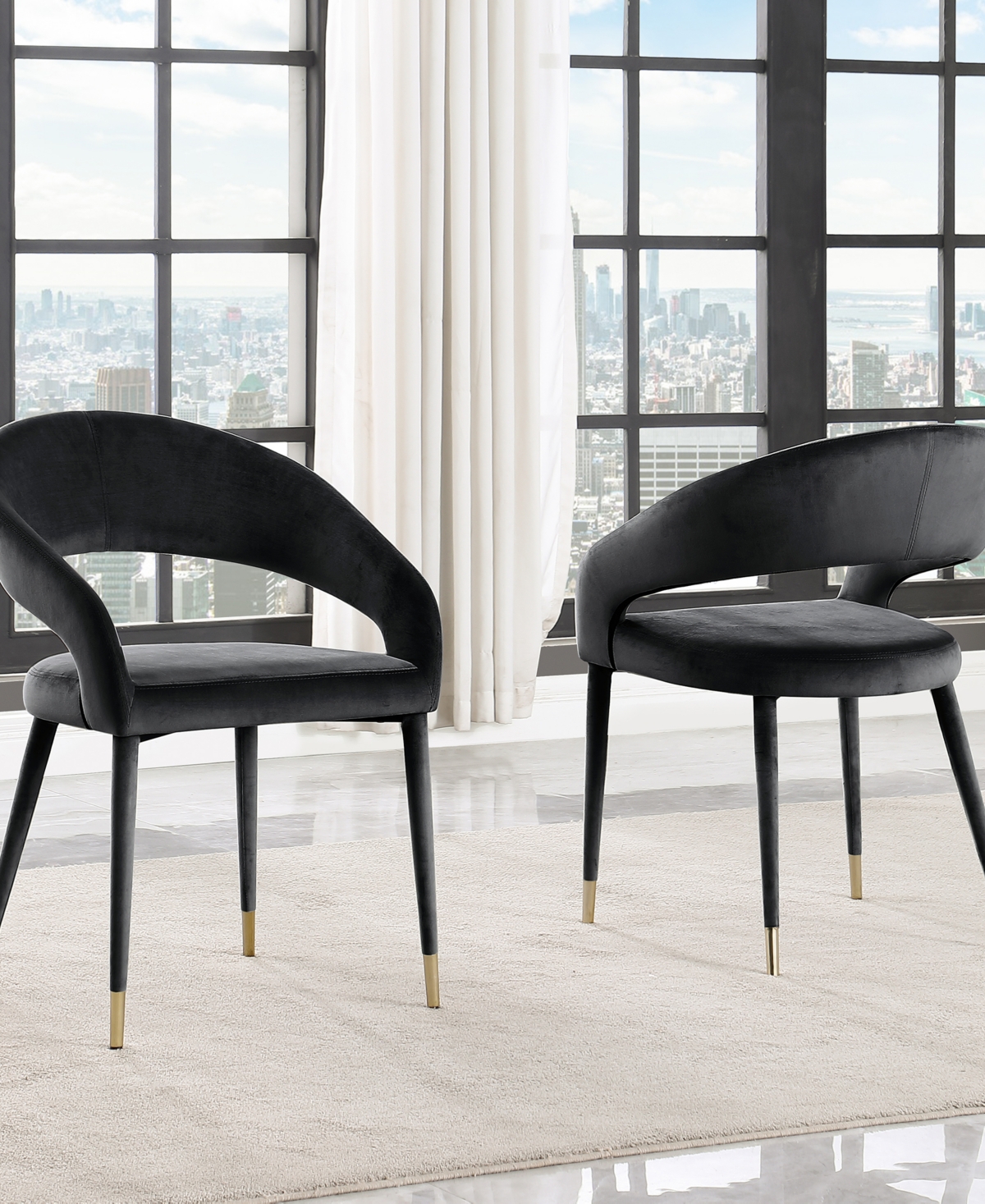 Best Master Furniture Jacques Velvet Dining Chairs, Set of 2
