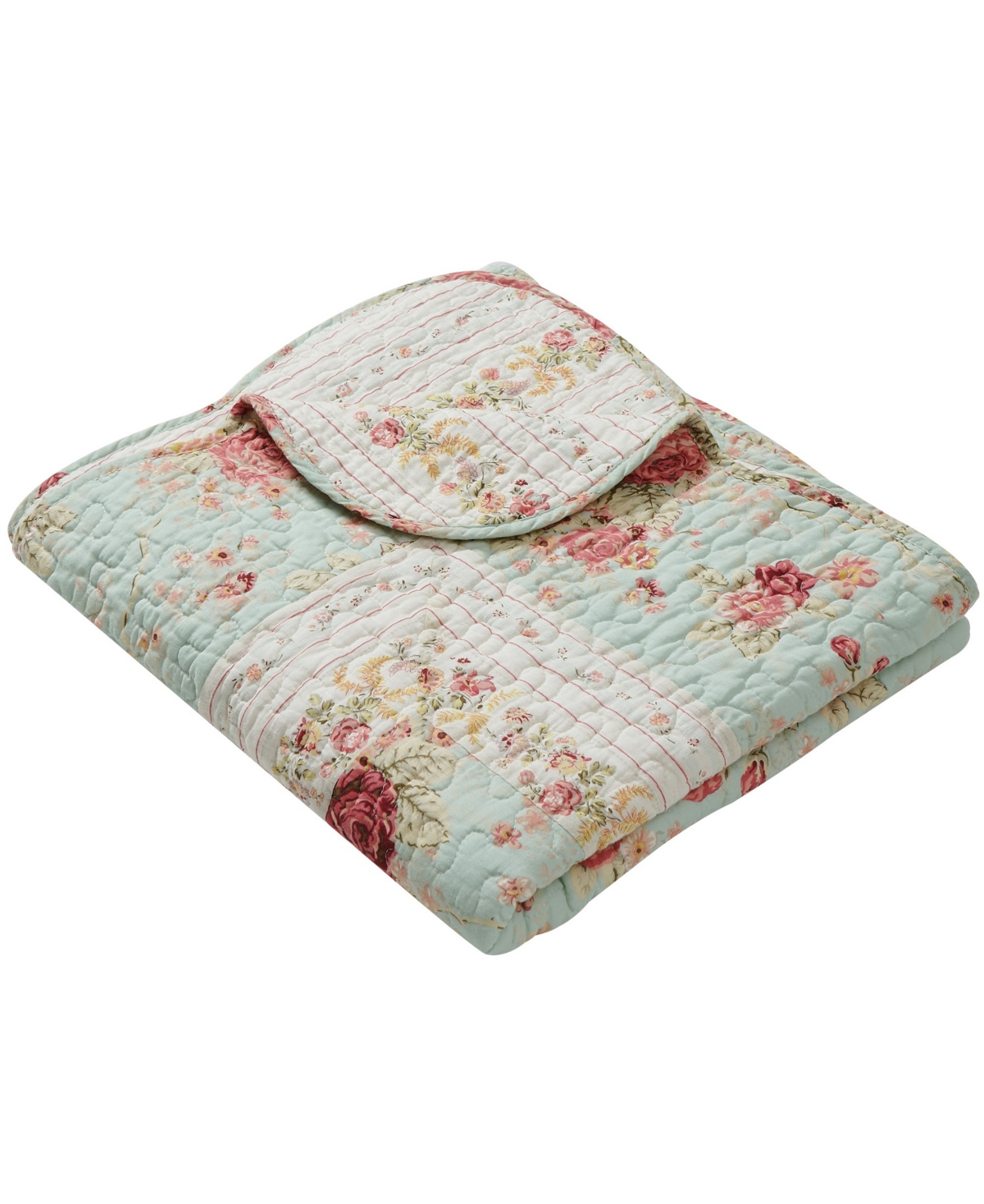 Greenland Home Fashions Antique Rose 100% Cotton Reversible Throw, 50
