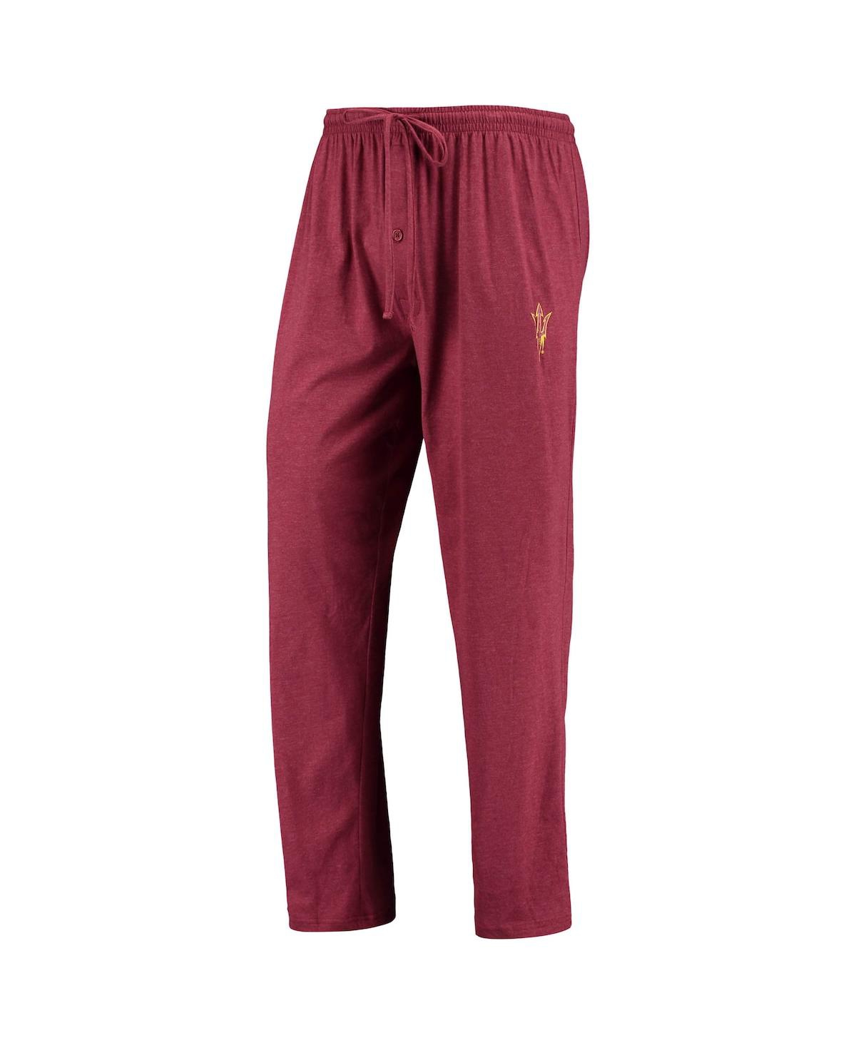 Concepts Sport Maroon/heathered Charcoal Arizona State Sun Devils Meter Long Sleeve T-shirt & Pants In Maroon,heather Charcoal