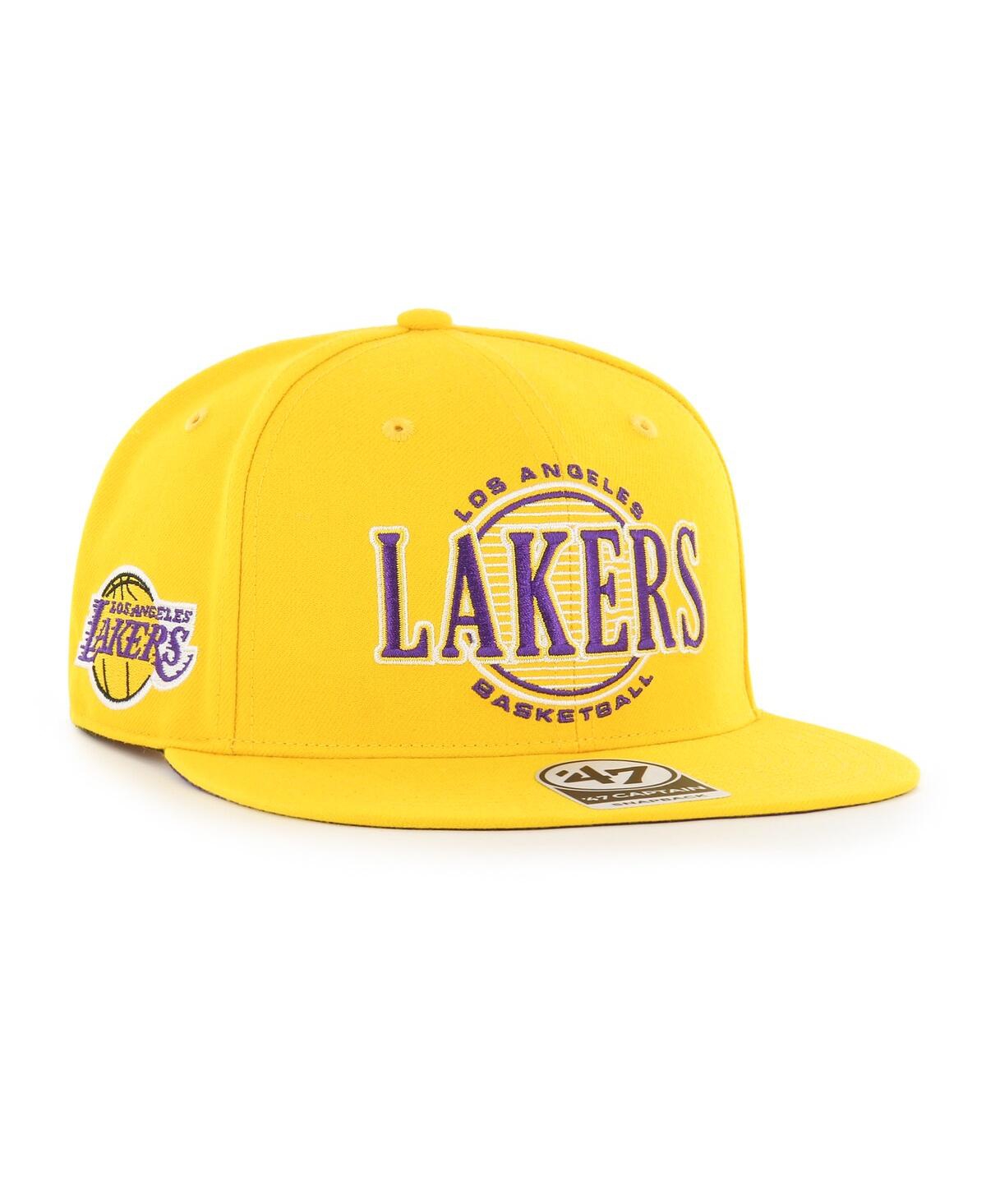 47 Brand Men's ' Yellow Los Angeles Lakers High Post Captain Snapback Hat