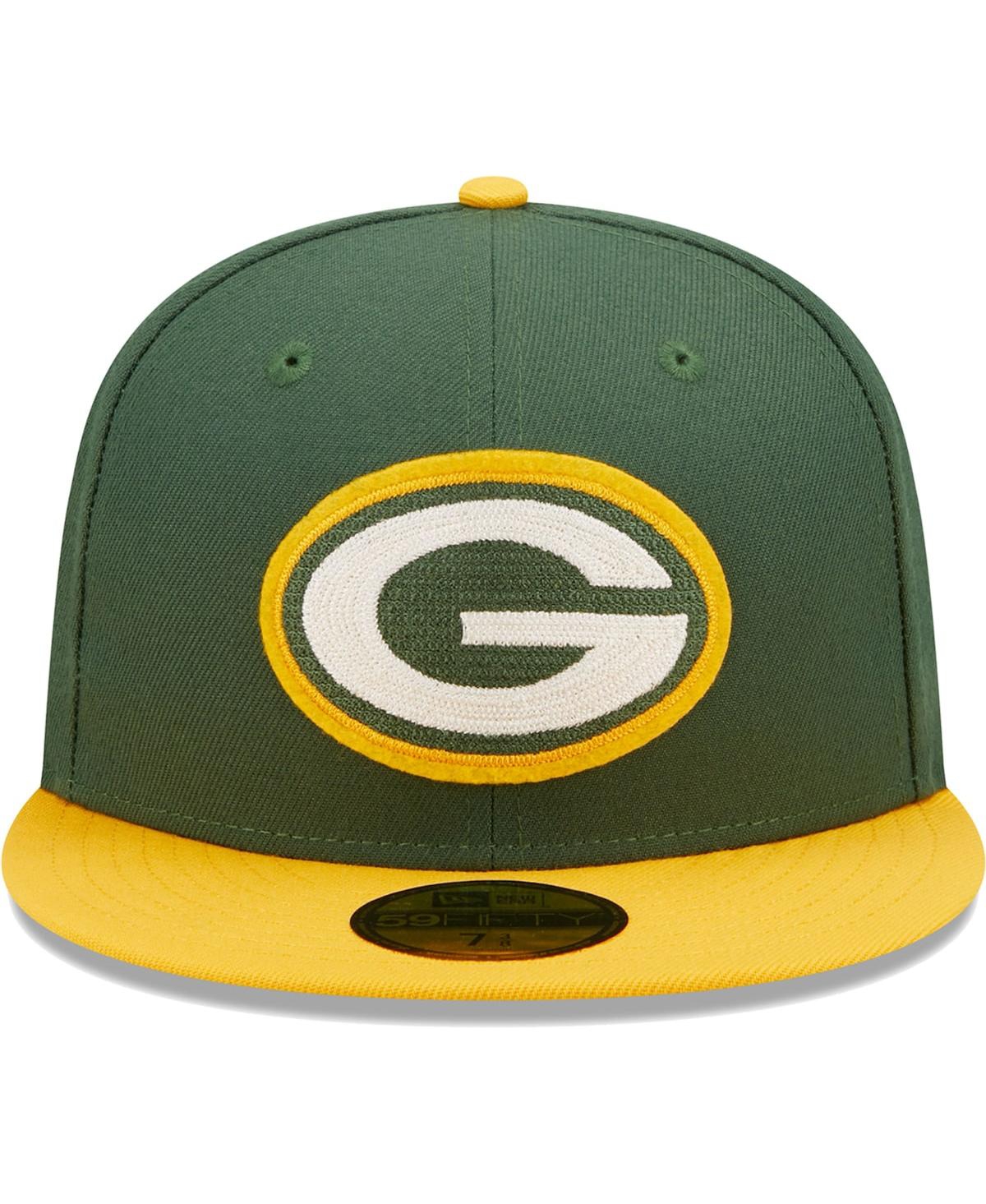 Men's New Era Gold Green Bay Packers Super Bowl Xxxi Letterman 59FIFTY Fitted Hat - Gold