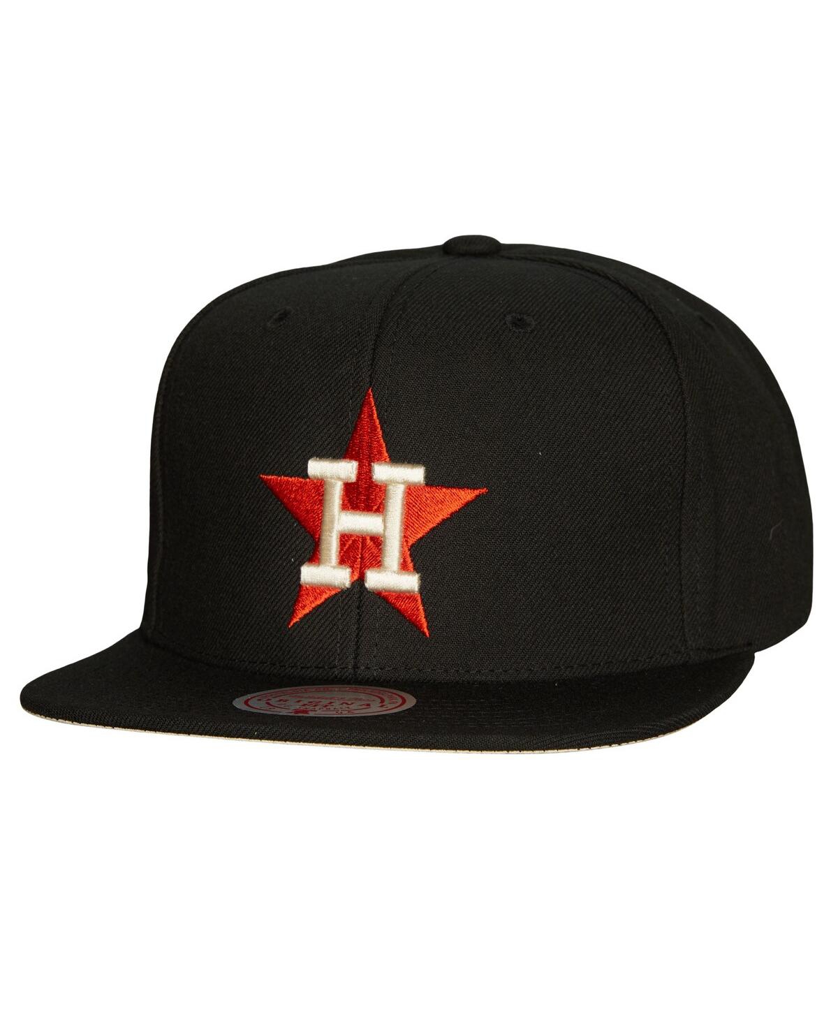 Mitchell & Ness Men's  Black Houston Astros Cooperstown Collection True Classics Snapback Hat In Black