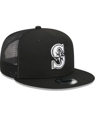 New Era Men's Black Seattle Mariners Trucker 9FIFTY Snapback Hat