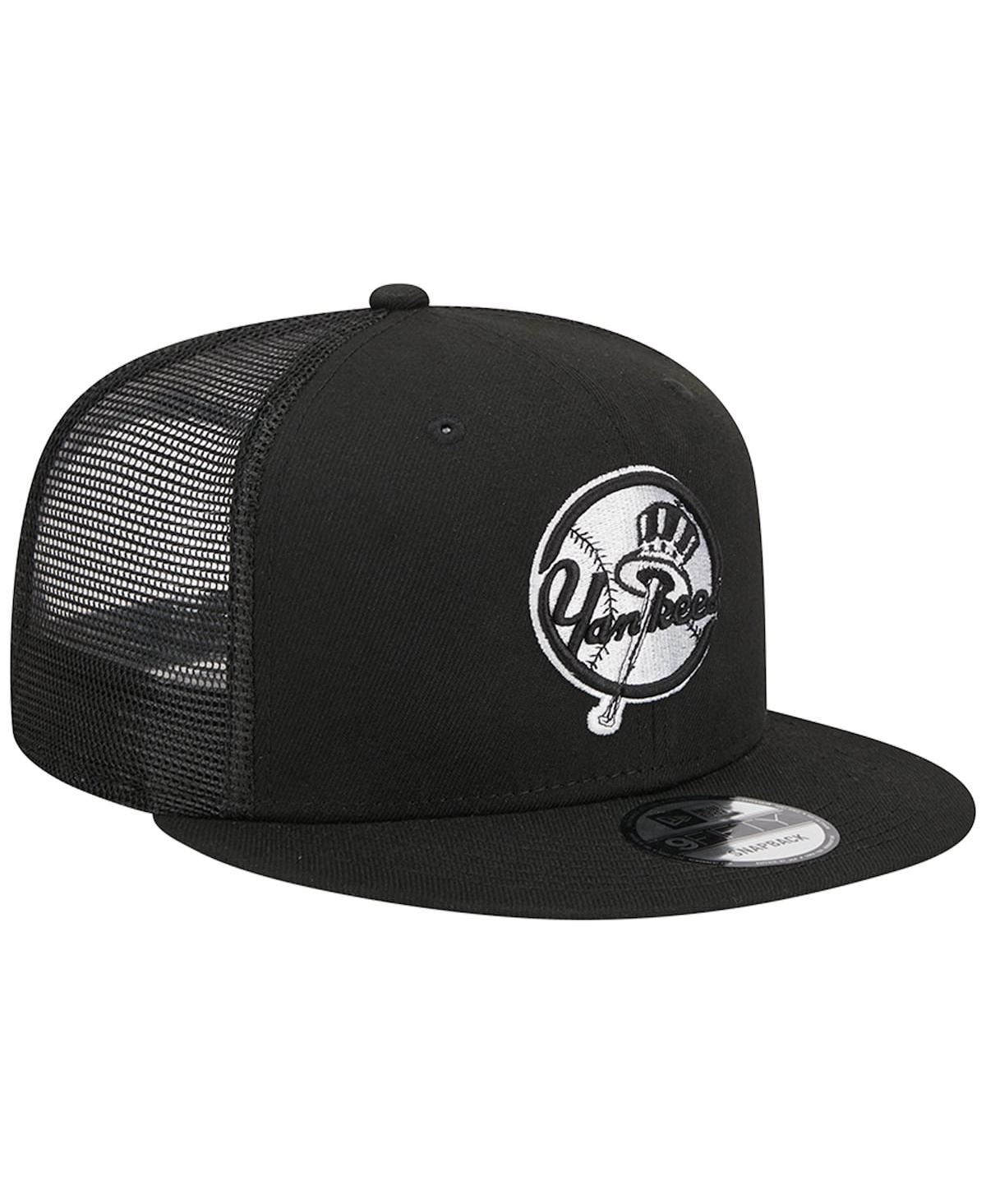 Men's New EraNew York Yankees Top Hat Trucker 9FIFTY Snapback Hat - Black