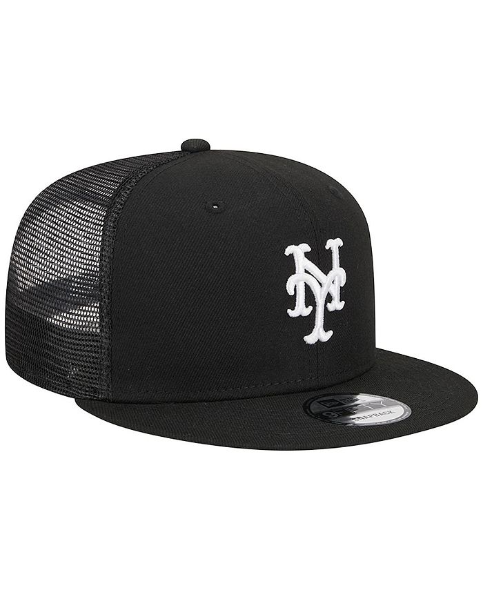 New Era Men's Black New York Mets Trucker 9FIFTY Snapback Hat - Macy's