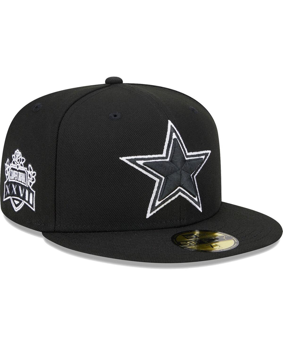 Мужская черная приталенная шляпа Dallas Cowboys с основной нашивкой 59FIFTY