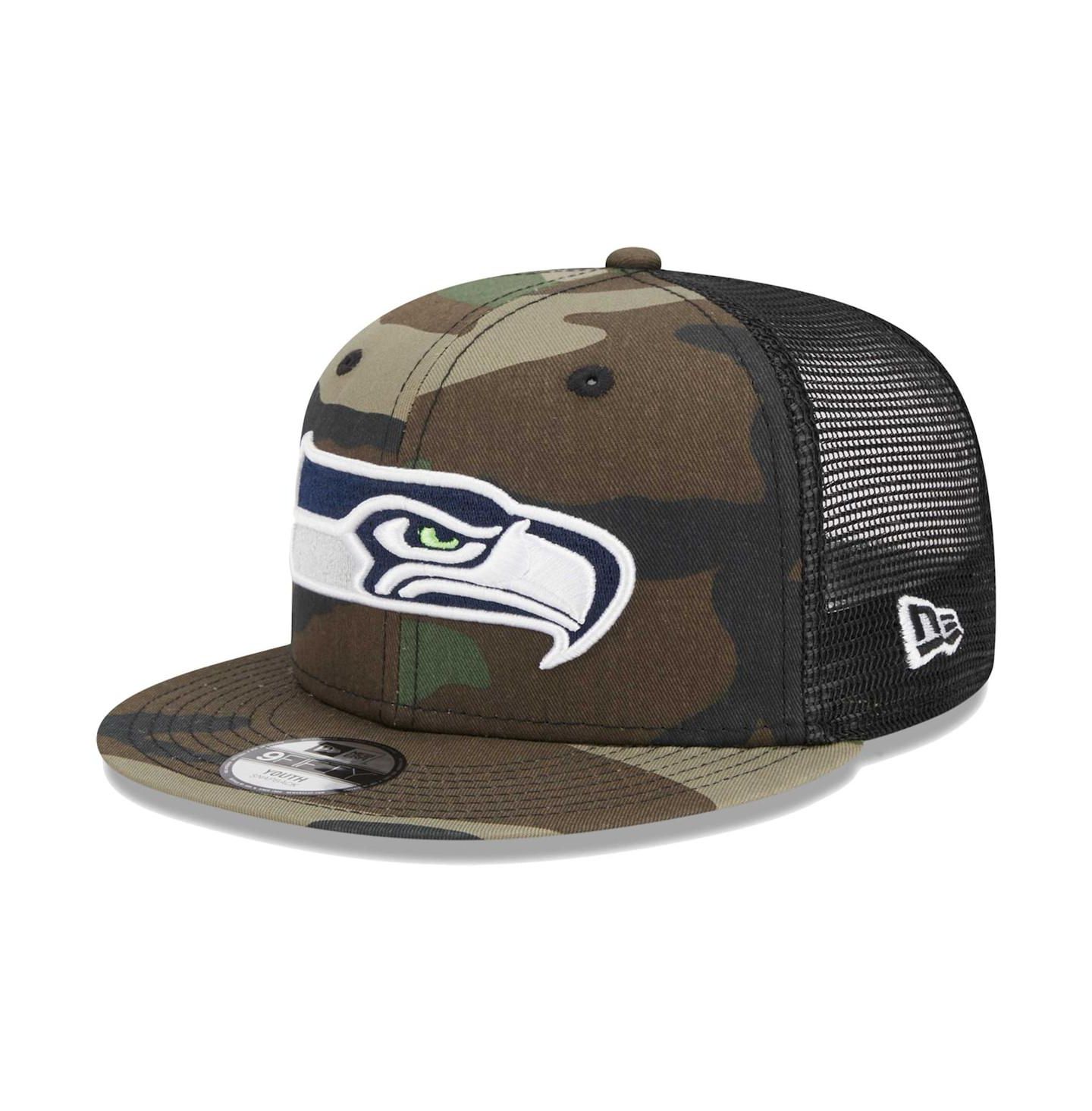 Детская кепка New Era Camo Seattle Seahawks Main Trucker 9FIFTY Snapback Hat — фото 1