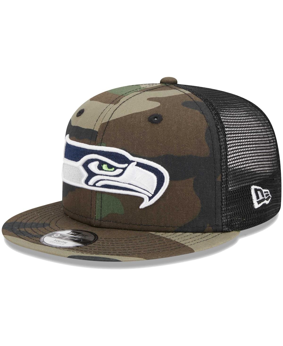 New Era Kids' Big Boys And Girls  Camo Seattle Seahawks Main Trucker 9fifty Snapback Hat