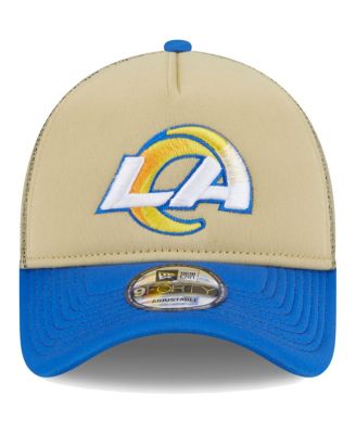 Men's Tan, Royal Los Angeles Rams All Day A-Frame Trucker 9FORTY Adjustable Hat
