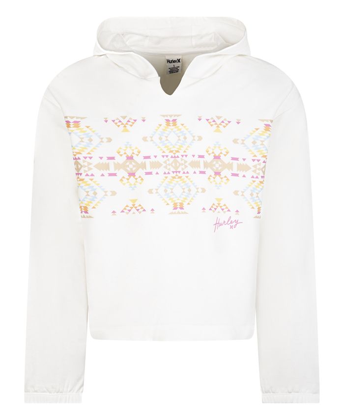 Hurley Big Girls Hooded Notched Pullover Hoodie - Macy's