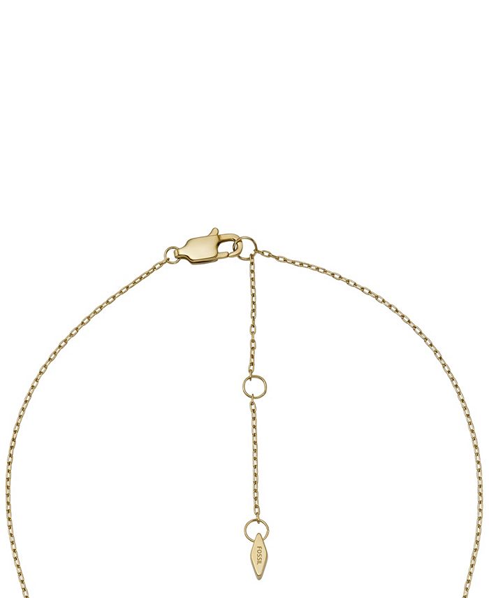 Fossil Women's Sadie Glitz Disc Gold-Tone Stainless Steel Chain Necklace - Gold