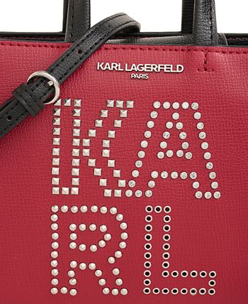 KARL LAGERFELD PARIS Maybelle Mini Red Rivets Crossbody - Macy's