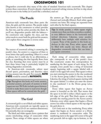 Barnes & Noble Puzzlewright Guide to Diagramless Crosswords- Over 50 puzzles with solving tips and extra hints for beginners by Alex Eaton-Salners