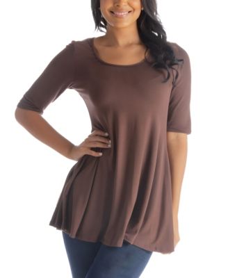 Women's Elbow Sleeve Swing Tunic Top