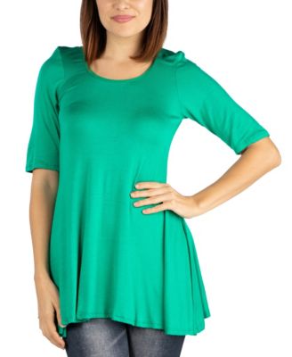 Women's Elbow Sleeve Swing Tunic Top