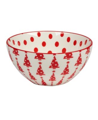 Peppermint Candy 13 oz All Purpose Bowls Set of 6, Service for 6