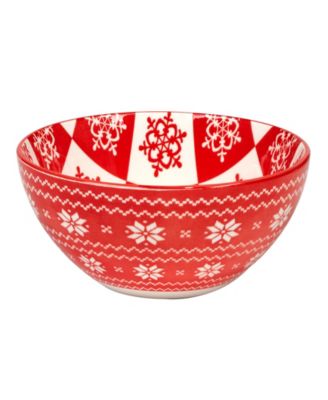 Peppermint Candy 13 oz All Purpose Bowls Set of 6, Service for 6