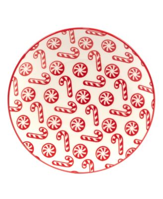 Peppermint Candy 6" Canape Plates Set of 6, Service for 6