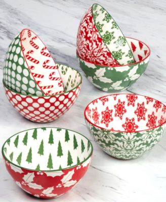 Winter Medley 30 oz All Purpose Bowls Set of 6, Service for 6