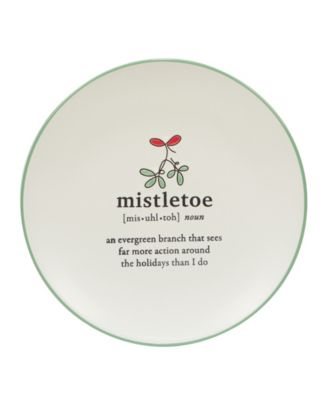 Christmas Fun Green Sayings 8.5" Dessert Plates Set of 6