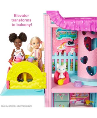Barbie Chelsea Playhouse with Slide, Pool, Ball Pit, Pet Puppy & Kitten, Elevator, and Accessories