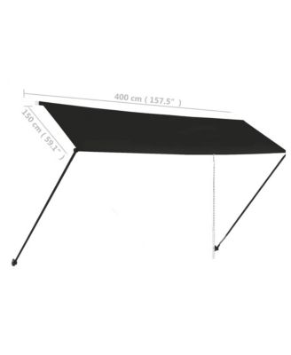 Retractable Awning with LED 157.5"x59.1" Anthracite